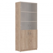 Шкаф высокий Simple SR-5W.2, закрытый, со стеклом, 4 двери, 770*375*1815
